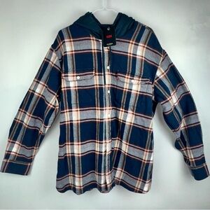 Levi’s Plaid Button-Up Flannel with Hoodie size XL and NWT